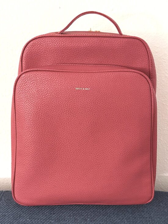 MATT & NAT NAVA Vegan Backpack Deep Red Passion Purity laptop women\'s day pack main image 6
